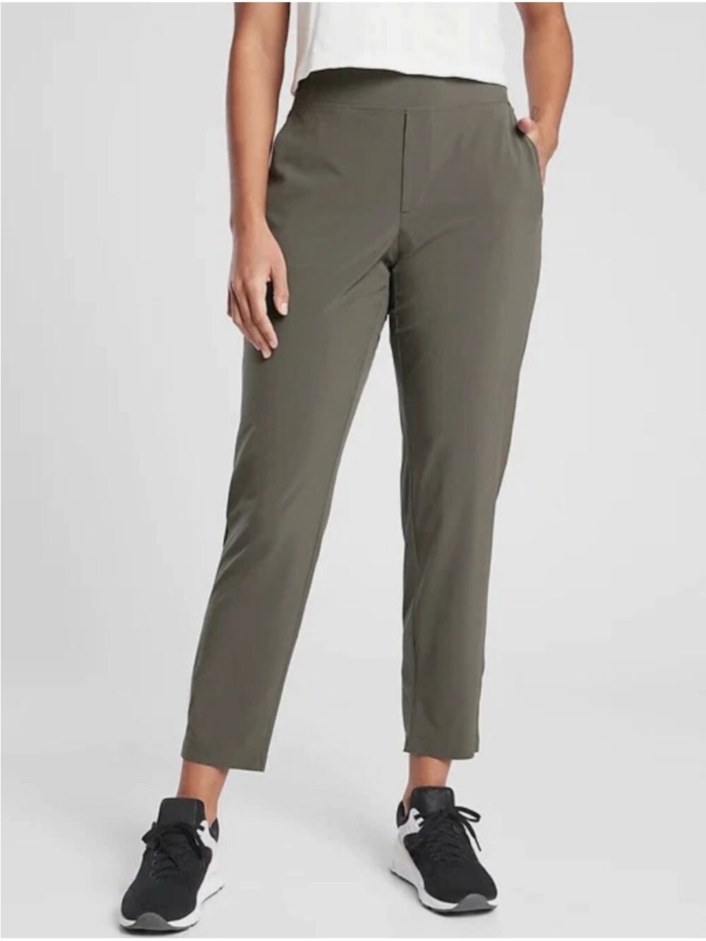 Athleta Brooklyn Ankle Pant Featherweight Stretch Green Size 16 Tall